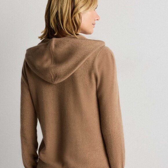 NWT Quince Mongolian Cashmere Full-Zip Hoodie Sweater Teak - Picture 3 of 4